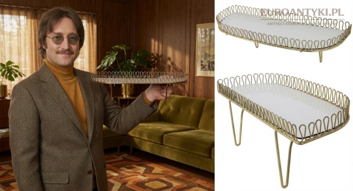 Stylowa konsolka ścienna vintage metalowa – design lat 60./70